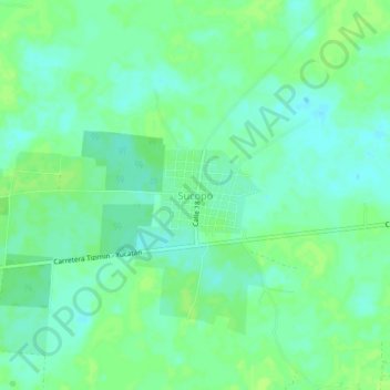 Mapa topográfico Sucopó, altitud, relieve