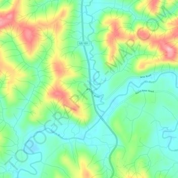 Mapa topográfico Artic, altitud, relieve