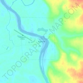 Mapa topográfico Buckland, altitud, relieve