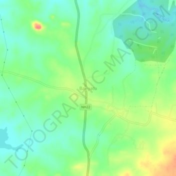 Mapa topográfico Bariyatu, altitud, relieve