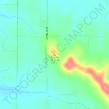 Mapa topográfico Saddle Mound, altitud, relieve