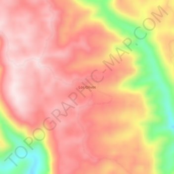 Mapa topográfico Los Olivos, altitud, relieve