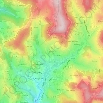 Mapa topográfico Balard, altitud, relieve