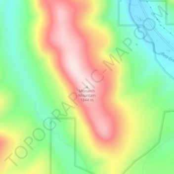 Mapa topográfico Monarch Mountain, altitud, relieve