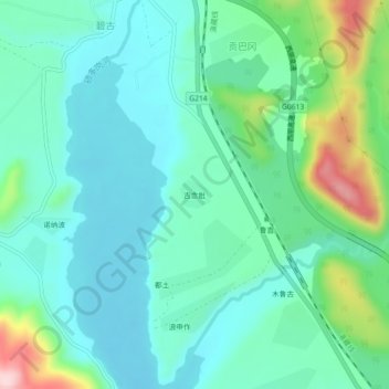 Mapa topográfico 吉念批, altitud, relieve