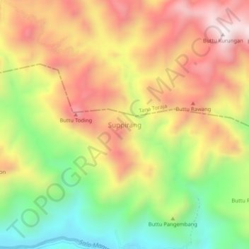 Mapa topográfico Suppirang, altitud, relieve