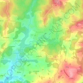 Mapa topográfico Résidence-du-Lac, altitud, relieve