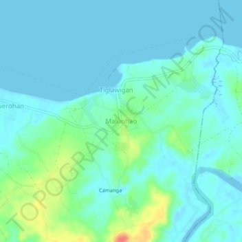 Mapa topográfico Malunhao, altitud, relieve