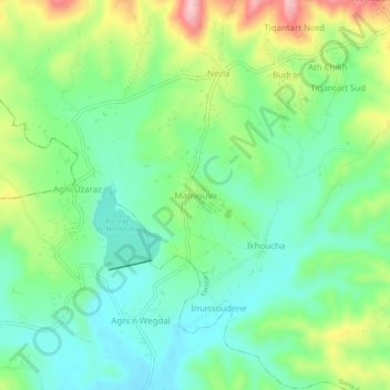 Mapa topográfico Mahvouva, altitud, relieve