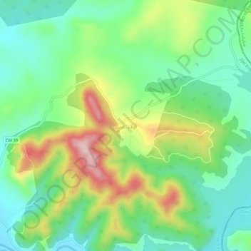 Mapa topográfico Ouled Arbi, altitud, relieve