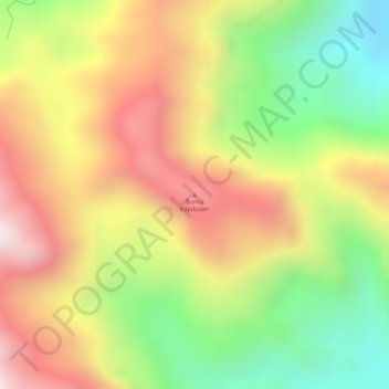 Mapa topográfico Buntu Kajubulan, altitud, relieve