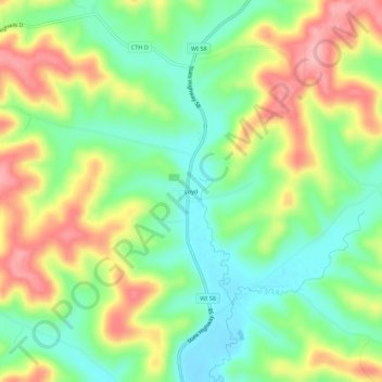 Mapa topográfico Loyd, altitud, relieve