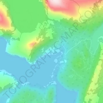 Mapa topográfico Sagfjorden, altitud, relieve