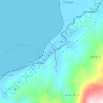 Mapa topográfico Katoi, altitud, relieve