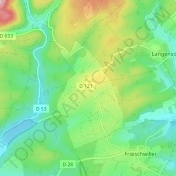 Mapa topográfico Nehwiller, altitud, relieve