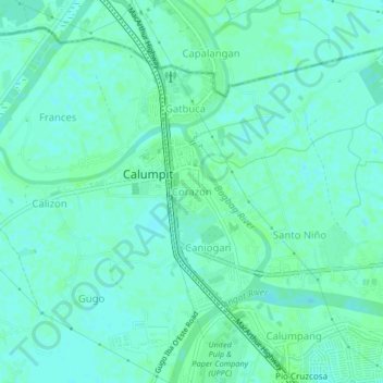 Mapa topográfico Corazon, altitud, relieve