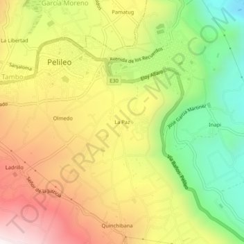 Mapa topográfico La Paz, altitud, relieve