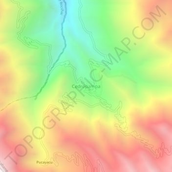Mapa topográfico Cedropampa, altitud, relieve
