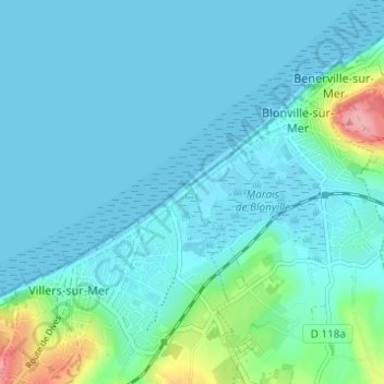 Mapa topográfico Hammeau Goblin, altitud, relieve
