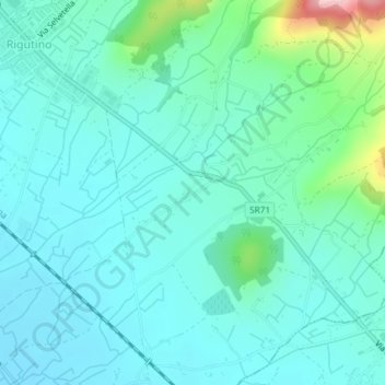Mapa topográfico Vitiano, altitud, relieve