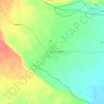 Mapa topográfico El Placer, altitud, relieve