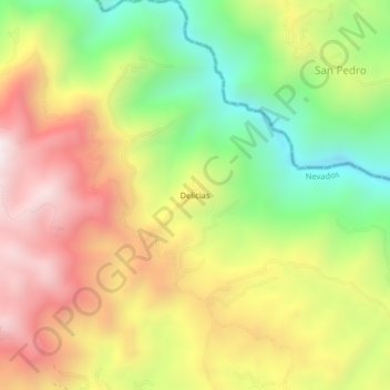 Mapa topográfico Delicias, altitud, relieve