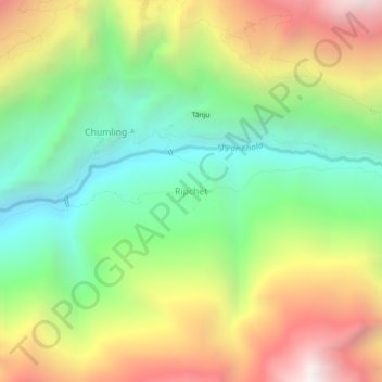 Mapa topográfico Ripchet, altitud, relieve