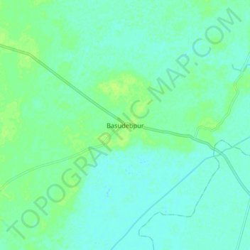 Mapa topográfico Basudebpur, altitud, relieve