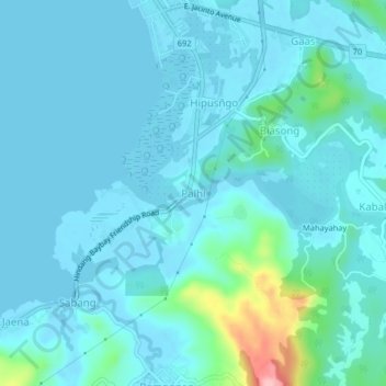 Mapa topográfico Palhi, altitud, relieve