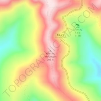 Mapa topográfico Whiting Mountain, altitud, relieve
