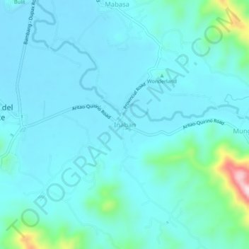 Mapa topográfico Inaban, altitud, relieve