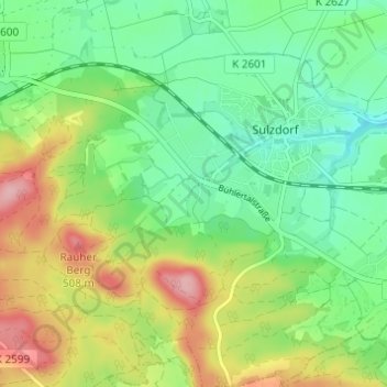 Mapa topográfico Schwarzenlache, altitud, relieve