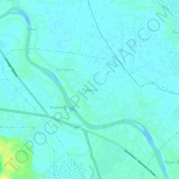 Mapa topográfico Palpora, altitud, relieve