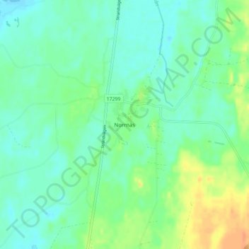 Mapa topográfico Norrnäs, altitud, relieve