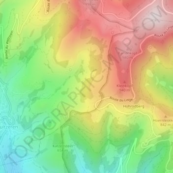 Mapa topográfico Londenbach-Gebraech, altitud, relieve