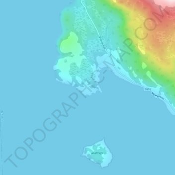 Mapa topográfico Spildran, altitud, relieve