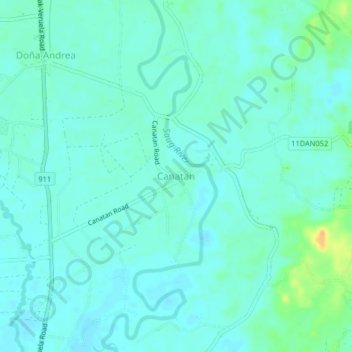 Mapa topográfico Canatan, altitud, relieve