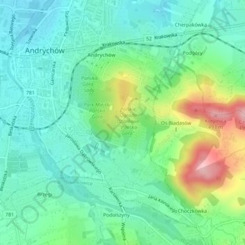 Mapa topográfico A67, altitud, relieve