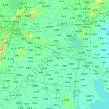 Mapa topográfico 睢宁县, altitud, relieve