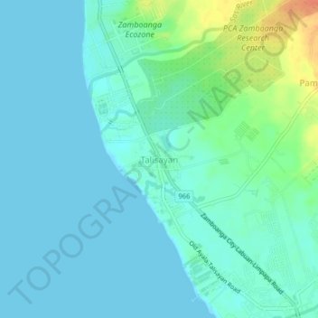 Mapa topográfico Talisayan, altitud, relieve