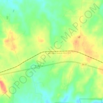 Mapa topográfico Rather, altitud, relieve