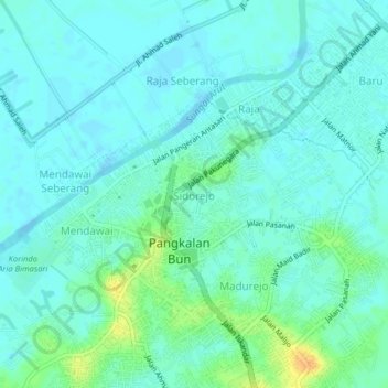 Mapa topográfico Sidorejo, altitud, relieve