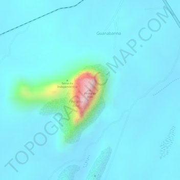 Mapa topográfico Pedra do Bolo, altitud, relieve