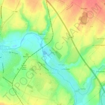 Mapa topográfico Suire, altitud, relieve