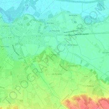 Mapa topográfico Trotequo, altitud, relieve