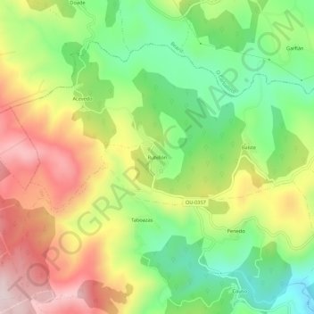 Mapa topográfico Rubillón, altitud, relieve