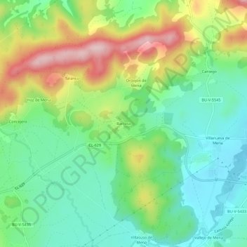 Mapa topográfico Barrasa, altitud, relieve