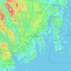 Mapa topográfico Sandefjord, altitud, relieve