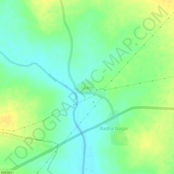 Mapa topográfico Ujani, altitud, relieve