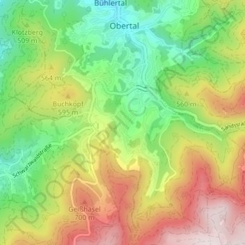 Mapa topográfico Steckenhalt, altitud, relieve